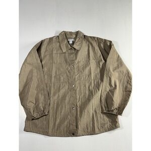 Athleta Lunar Sheen Shirt Top Women's Size M Beige Shacket Overshirt Activewear